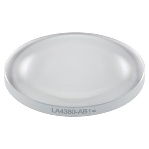LA4380-AB - f = 100 mm, Ø1in UVFS Plano-Convex Lens, ARC: 400 - 1100 nm 