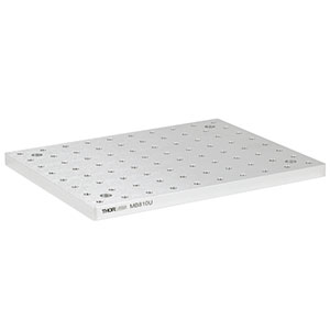 MB810U - Unanodized Aluminum Breadboard, 8in x 10in x 1/2in, 1/4in-20 Taps