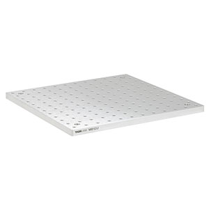 MB12U - Unanodized Aluminum Breadboard, 12in x 12in x 1/2in, 1/4in-20 Taps