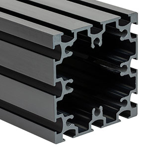 XE75L40 - 75 mm Square Construction Rail, 40in Long, 1/4in-20 Taps