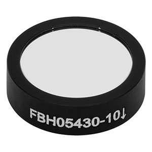 FBH05430-10 - Hard-Coated Bandpass Filter, Ø12.5 mm, CWL = 430 nm, FWHM = 10 nm