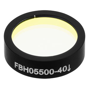 FBH05500-40 - Hard-Coated Bandpass Filter, Ø12.5 mm, CWL = 500 nm, FWHM = 40 nm