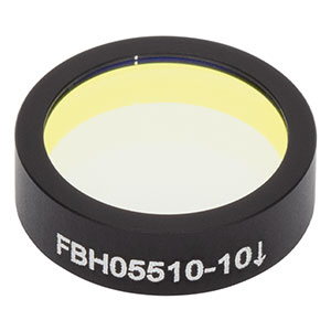 FBH05510-10 - Hard-Coated Bandpass Filter, Ø12.5 mm, CWL = 510 nm, FWHM = 10 nm