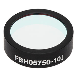 FBH05750-10 - Hard-Coated Bandpass Filter, Ø12.5 mm, CWL = 750 nm, FWHM = 10 nm