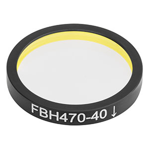 FBH470-40 - Hard-Coated Bandpass Filter, Ø25 mm, CWL = 470 nm, FWHM = 40 nm