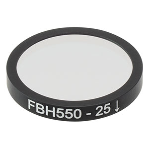 FBH550-25 - Hard-Coated Bandpass Filter, Ø25 mm, CWL = 550 nm, FWHM = 25 nm