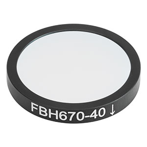 FBH670-40 - Hard-Coated Bandpass Filter, Ø25 mm, CWL = 670 nm, FWHM = 40 nm