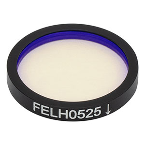 FELH0525 - Ø25.0 mm Longpass Filter, Cut-On Wavelength: 525 nm