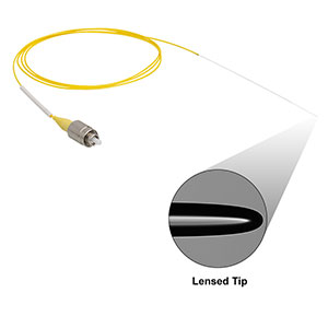 LFS159F1 - Single Mode Lensed SMF-28 Ultra Fiber, 9 µm Spot Size, FC/PC to Lensed Tip, 1 m Long