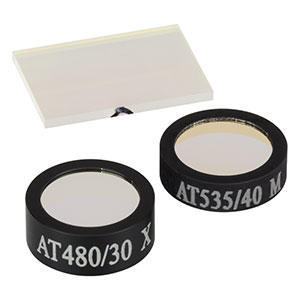 MDF05-FITC - FITC Ø12.5 mm Excitation, Ø12.5 mm Emission, and 12.5 mm x 17.6 mm Dichroic Filters
