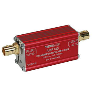 AMP120 - Transimpedance Amplifier, 100 kHz Bandwidth, 100 kV/A Gain