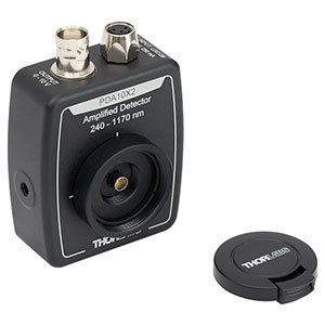 PDA10X2 - Black Si Fixed Gain Detector, 240 - 1170 nm, 21 MHz BW, 1 mm², Universal 8-32 / M4 Taps