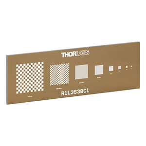R1L3S30C1 - Negative Checkerboard Target, 3in x 1in, 5, 10, 25, 50, 100, 250, 500, and 1000 µm Blocks