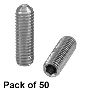 SS3M10 - M3 x 0.5 Stainless Steel Setscrew, 10 mm Long, 50 Pack
