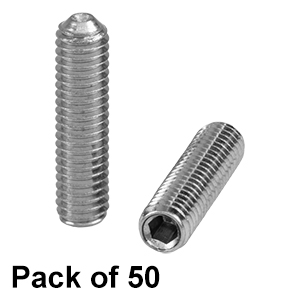 SS3M12 - M3 x 0.5 Stainless Steel Setscrew, 12 mm Long, 50 Pack