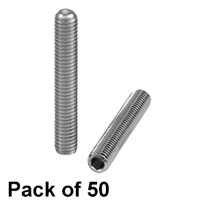 SS3M20 - M3 x 0.5 Stainless Steel Setscrew, 20 mm Long, 50 Pack