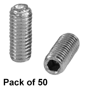 SS3M8 - M3 x 0.5 Stainless Steel Setscrew, 8 mm Long, 50 Pack