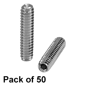 SS4S050 - 4-40 Stainless Steel Setscrew, 1/2in Long, 50 Pack