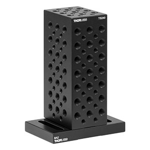 TS240 - Tombstone Mounting Block with 1/4in-20 & 8-32 Tapped Holes and BA2 Base