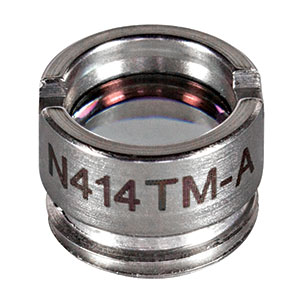 N414TM-A - f = 3.30 mm, NA = 0.47, WD = 1.83 mm, Mounted Aspheric Lens, ARC: 350 - 700 nm