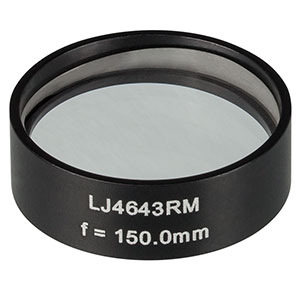 LJ4643RM - f = 150.0 mm, Ø1in, UVFS Mounted Plano-Convex Round Cyl Lens
