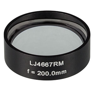 LJ4667RM - f = 200.0 mm, Ø1in, UVFS Mounted Plano-Convex Round Cyl Lens