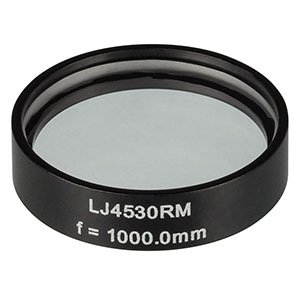 LJ4530RM - f = 1000.0 mm, Ø1in, UVFS Mounted Plano-Convex Round Cyl Lens