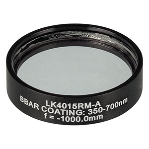LK4015RM-A - f= -1000.0 mm, Ø1in, UVFS Mounted Plano-Concave Round Cyl Lens, ARC: 350 - 700 nm
