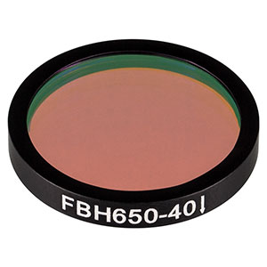 FBH650-40 - Bandpass Filter, Ø25 mm, CWL = 650 nm, FWHM = 40 nm