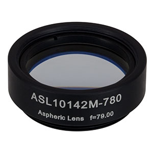 ASL10142M-780 - Ø1in Aspheric Lens, SM1 Mounted, f = 79.0 mm, NA = 0.143, 780 nm V Coating