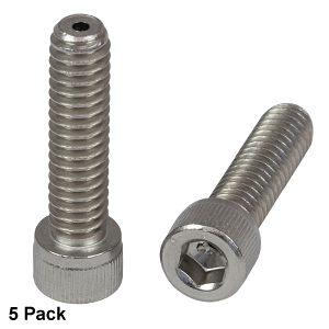 SH25S100V - 1/4in-20 Vacuum-Compatible Vented Cap Screw, 316 Stainless Steel, 1in Long, 5 Pack