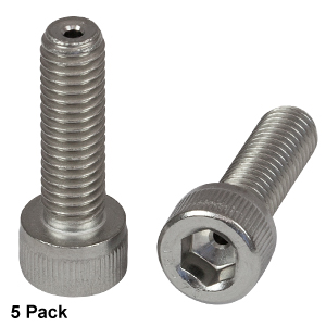 SH6MS20V - M6 x 1.0 Vacuum-Compatible Vented Cap Screw, A4 Stainless Steel, 20 mm Long, 5 Pack