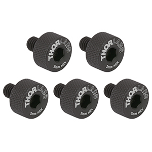 TS6H/M-P5 - Spring-Loaded 5 mm Hex-Locking Thumbscrew, M6 x 1.0 Thread, 5 Pack