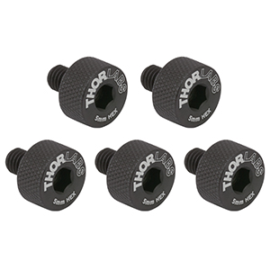 TS6H/M-P5 - Spring-Loaded 5 mm Hex-Locking Thumbscrew, M6 x 1.0 Thread, 5 Pack