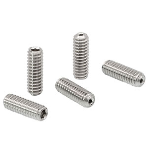 SS25S075V - 1/4in-20 Vacuum-Compatible Vented Setscrew, 316 Stainless Steel, 3/4in Long, 5 Pack 