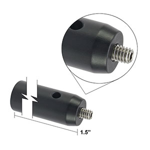 TRA1.5 - Ø1/2in Aluminum Post, 8-32 Setscrew, 1/4in-20 Tap, L = 1.5in