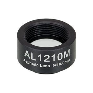 AL1210M - Ø12.5 mm S-LAH64 Mounted Aspheric Lens, f=10 mm, NA=0.55, Uncoated