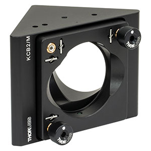 KCB2/M - Right-Angle Kinematic Mirror Mount with Tapped Cage Rod Holes, 60 mm Cage System and SM2 Compatible, M4 and M6 Mounting Holes