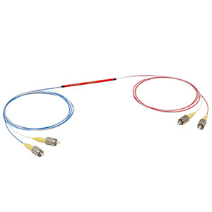 TW805R3F2 - 2x2 Wideband Fiber Optic Coupler, 805 ± 75 nm, 75:25 Split, FC/PC Connectors