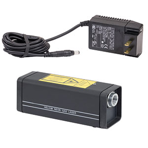 HNLS008L-JP - Self-Contained HeNe Laser, 632.8 nm, 0.8 mW, Polarized, 100 VAC Power Supply