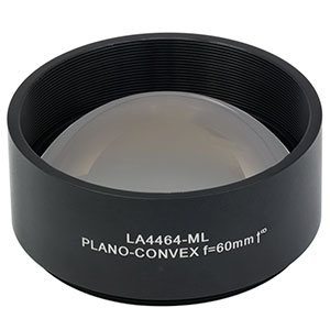 LA4464-ML - Ø2in UVFS Plano-Convex Lens, SM2-Threaded Mount, f = 60.0 mm, Uncoated