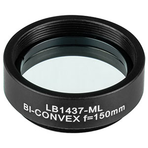 LB1437-ML - Mounted N-BK7 Bi-Convex Lens, Ø1in, f = 150.0 mm, Uncoated