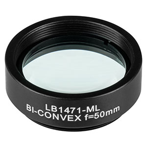 LB1471-ML - Mounted N-BK7 Bi-Convex Lens, Ø1in, f = 50.0 mm, Uncoated