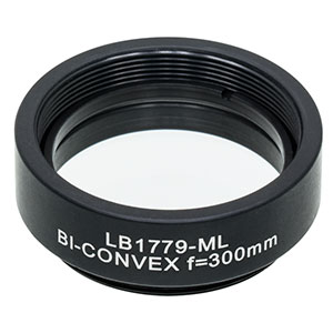 LB1779-ML - Mounted N-BK7 Bi-Convex Lens, Ø1in, f = 300.0 mm, Uncoated