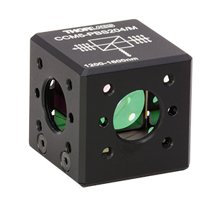 CCM5-PBS204/M - 16 mm Cage-Cube-Mounted Polarizing Beamsplitter Cube, 1200-1600 nm, M4 Tap