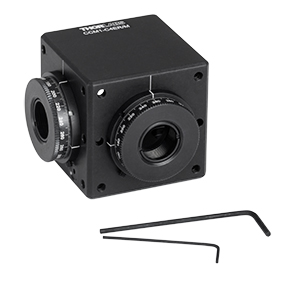 CCM1-C4ER/M - Clamping 4-Port Prism/Mirror 30 mm Cage Cube, 2 Rotation Mounts @ 90°, M4 Tap