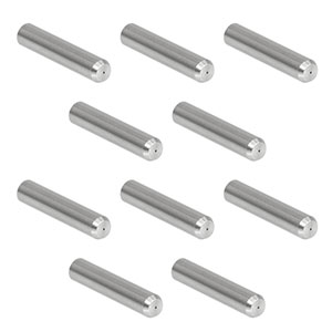 SF230-10 - Ø2.5 mm, 12.7 mm Long SS Ferrule for MM Fiber, Ø230 µm Bore Size, 10 Pack