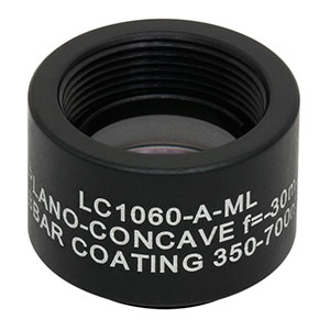 LC1060-A-ML - Ø1/2in N-BK7 Plano-Concave Lens, SM05-Threaded Mount, f = -30.0 mm, ARC: 350-700 nm