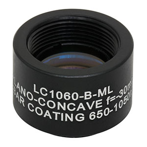 LC1060-B-ML - Ø1/2in N-BK7 Plano-Concave Lens, SM05-Threaded Mount, f = -30.0 mm, ARC: 650-1050 nm