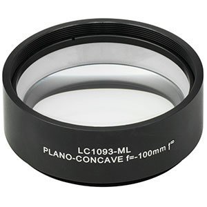 LC1093-ML - Ø2in N-BK7 Plano-Concave Lens, SM2-Threaded Mount, f = -100 mm, Uncoated